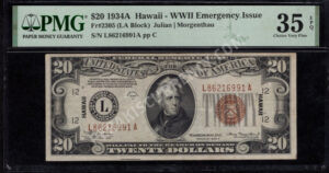 FR 2305 1934A $20 Hawaii Front