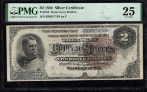 Silver Cert. 244 1886 $2 typenote Front