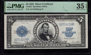 Silver Cert. 282 1923 $5 typenote Front