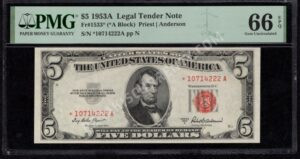 FR 1533* 1953A $5 Legal Tender Notes Front