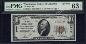 1801-1 Washington DC, Washington DC $10 1929 Nationals Front