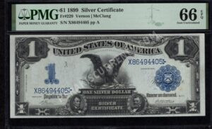 Silver Cert. 229 1899 $1 typenote Front