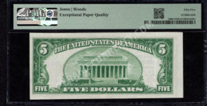 1800-2 Washington, Pennsylvania $5 1929II Nationals Back