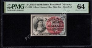 FR 1259 $0.10 4th Issue fractionals Front