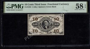 FR 1255 $0.10 3rd Issue fractionals Front