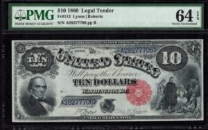 Legal Tender 113 1880 $10 typenote Front