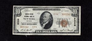 1801-2 Newberg, Oregon $10 1929II Nationals Front