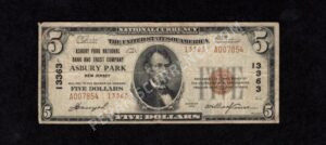 1800-2 Asbury Park, New Jersey $5 1929II Nationals Front