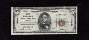 1800-1 New Orleans, Louisiana $5 1929 Nationals Front