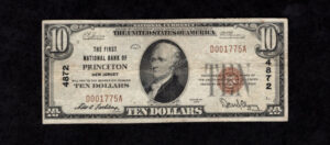 1801-1 Princeton, New Jersey $10 1929 Nationals Front