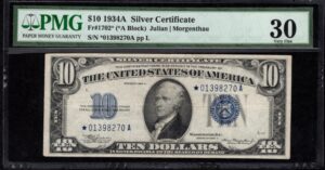 FR 1702* 1934A $10 Silver Certificates Front