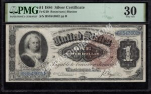 Silver Cert. 219 1886 $1 typenote Front