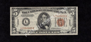 FR 2301 1934 $5 Hawaii Front