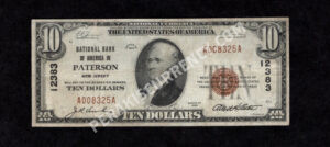 1801-1 Paterson, New Jersey $10 1929 Nationals Front