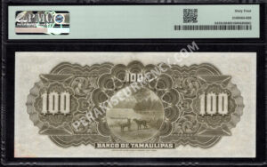 Mexico $100 Pesos 1902-14 World Notes Back