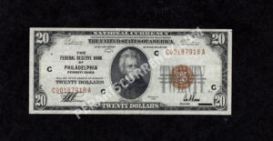 FR 1870-C 1929 $20 FRBN Front