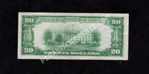 FR 1870-C 1929 $20 FRBN Back