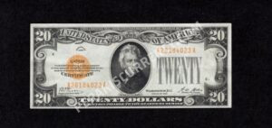 FR 2402 1928 $20 Gold Certificate Front