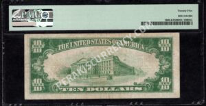 FR 1860-K 1929 $10 FRBN Back