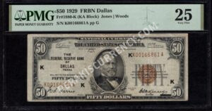 FR 1880-K 1929 $50 FRBN Front