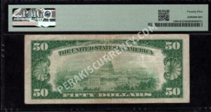 FR 1880-K 1929 $50 FRBN Back