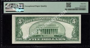 FR 1656 1953A $5 Silver Certificates Back