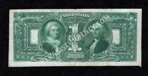 Silver Cert. 224 1896 $1 typenote Back