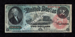 Legal Tender 42 1869 $2 typenote Front