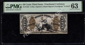 FR 1356 $0.50 3rd Issue fractionals Front