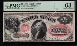 Legal Tender 27 1878 $1 typenote Front