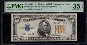 FR 2307 1934A $5 North Africa Front