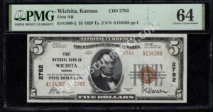 1800-2 Wichita, Kansas $5 1929II Nationals Front