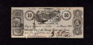 Wayne Pennsylvania $10 1859 Obsolete Front