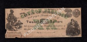 Jackson Mississippi $20 1862 Obsolete Front