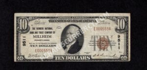 1901-1 Millheim, Pennsylvania $10 1929 Nationals Front