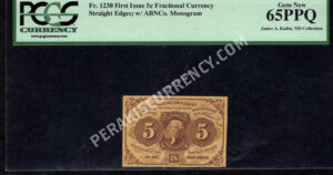 FR 1230 $0.05 1st Issue fractionals Front