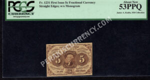 FR 1231 $0.05 1st Issue fractionals Front