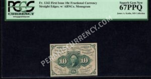 FR 1242 $0.10 1st Issue fractionals Front