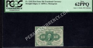 FR 1242 $0.10 1st Issue fractionals Front