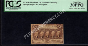 FR 1282 $0.25 1st Issue fractionals Front