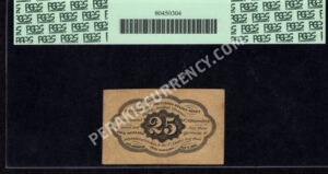 FR 1282 $0.25 1st Issue fractionals Back