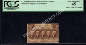 FR 1280 $0.25 1st Issue fractionals Front