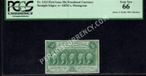 FR 1312 $0.50 1st Issue fractionals Front