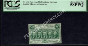 FR 1313 $0.50 1st Issue fractionals Front