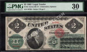 Legal Tender 41 1862 $2 typenote Front