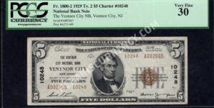 1800-2 Ventnor City, New Jersey $5 1929II Nationals Front