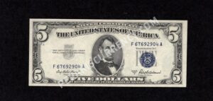 FR 1656 1953A $5 Silver Certificates Front