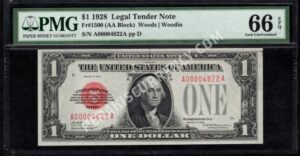 FR 1500 1928 $1 Legal Tender Notes Front