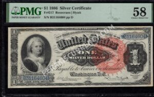 Silver Cert. 217 1886 $1 typenote Front