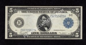 FRN 855b 1914 $5 typenote Front